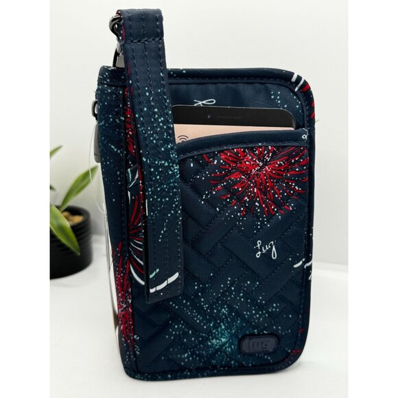 Lug RFID Wallet Fireworks Print With Wristlet Strap - Midnight - Picture 4 of 9